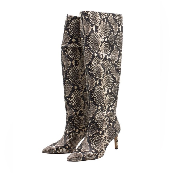BCBGENERATION Snakeprint Cushioned Marlo Pointed Toe Stiletto Boots, 9 - Picture 2 of 6